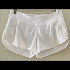 Lulu lemon lined shorts. White, size 6.